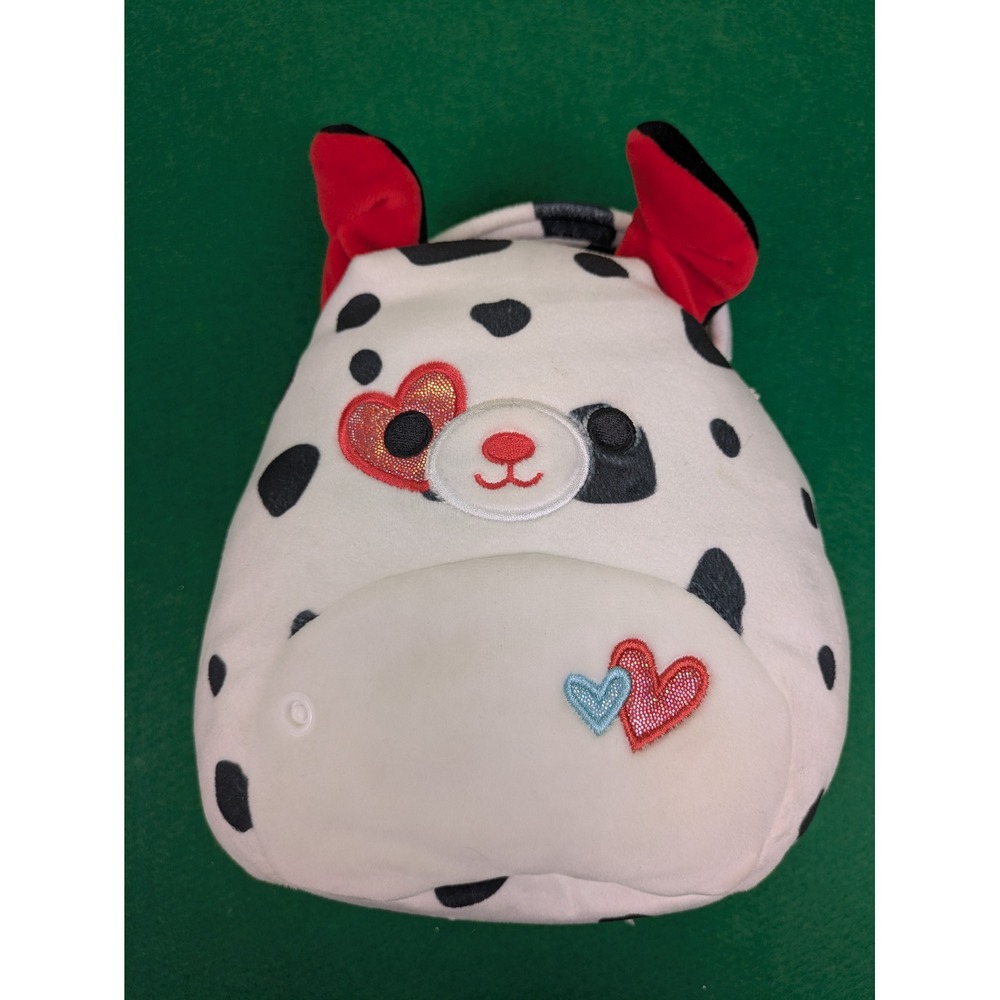 Squishmallows Dustin The Dalmatian Dog Heart Eyes Valentines Kellytoy Plush 8 in
